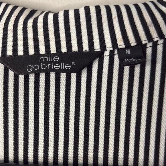 Striped Black and White Shirt Dress - Picture 3 of 6